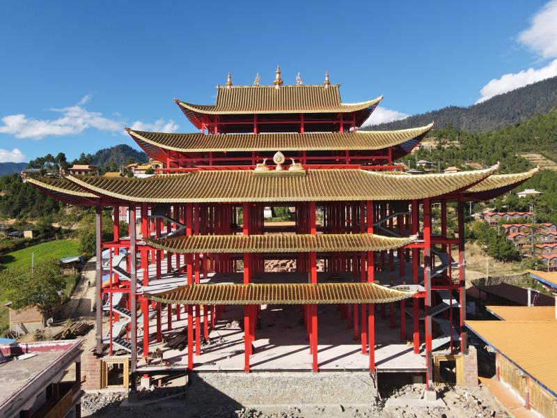 德欽玉珠寺大殿鋼結(jié)構(gòu)工程